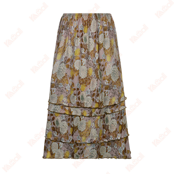 floral print long women skirt